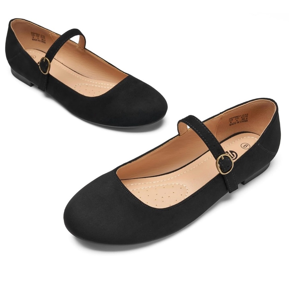 NIB Rekayla Black Round Toe Mary Jane Flats